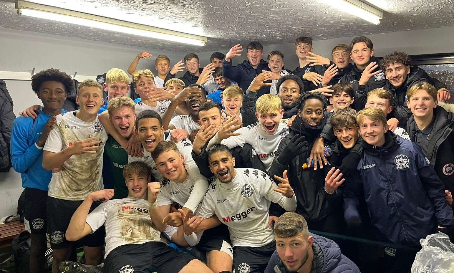 Dover Athletic's Academy celebrate their FA Youth Cup win over Lowestoft. Picture: Richard Harvey / Dover Athletic FC