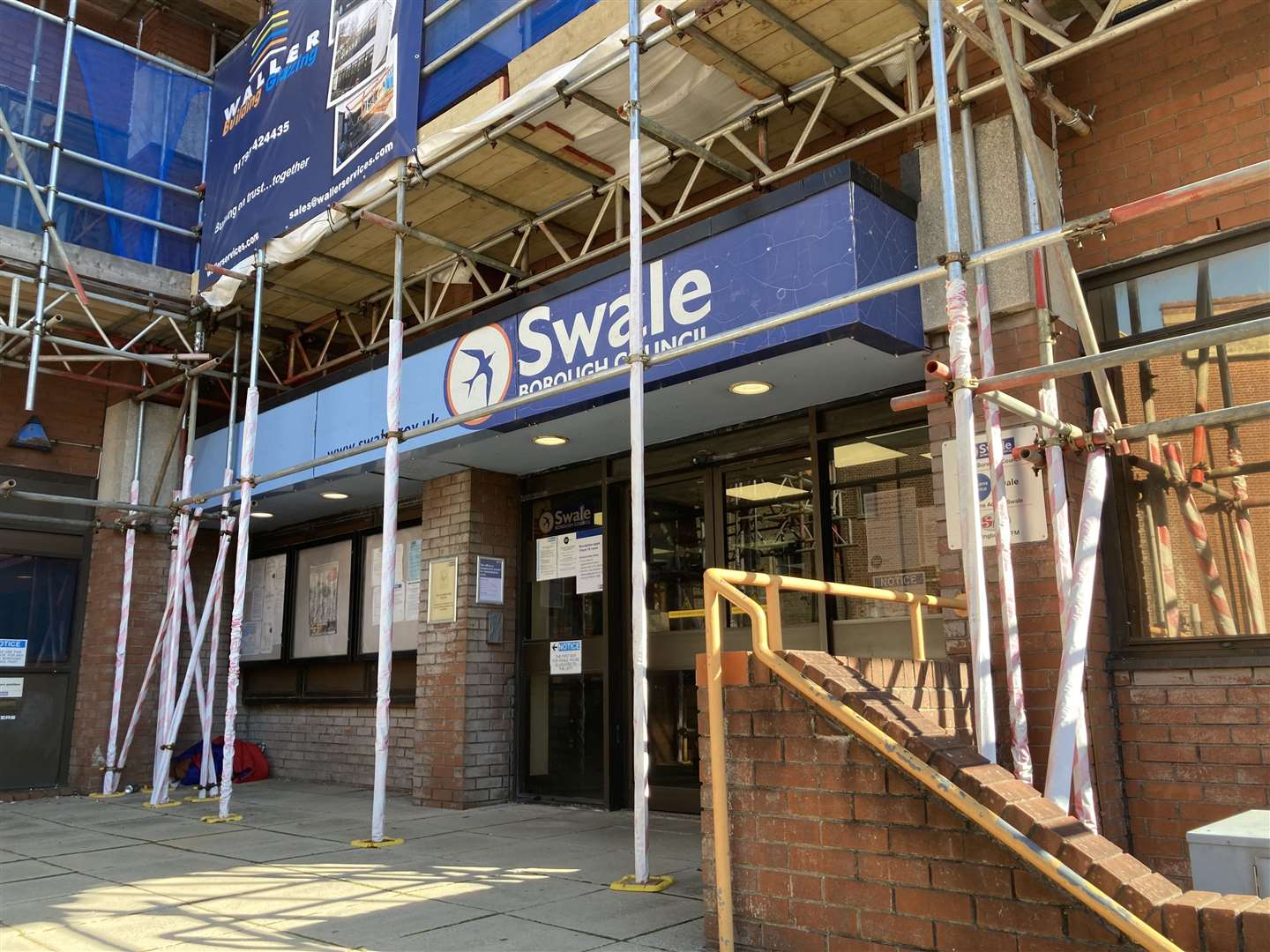 Swale House in East Street, Sittingbourne, with scaffolding during its £1.9m refurbishment