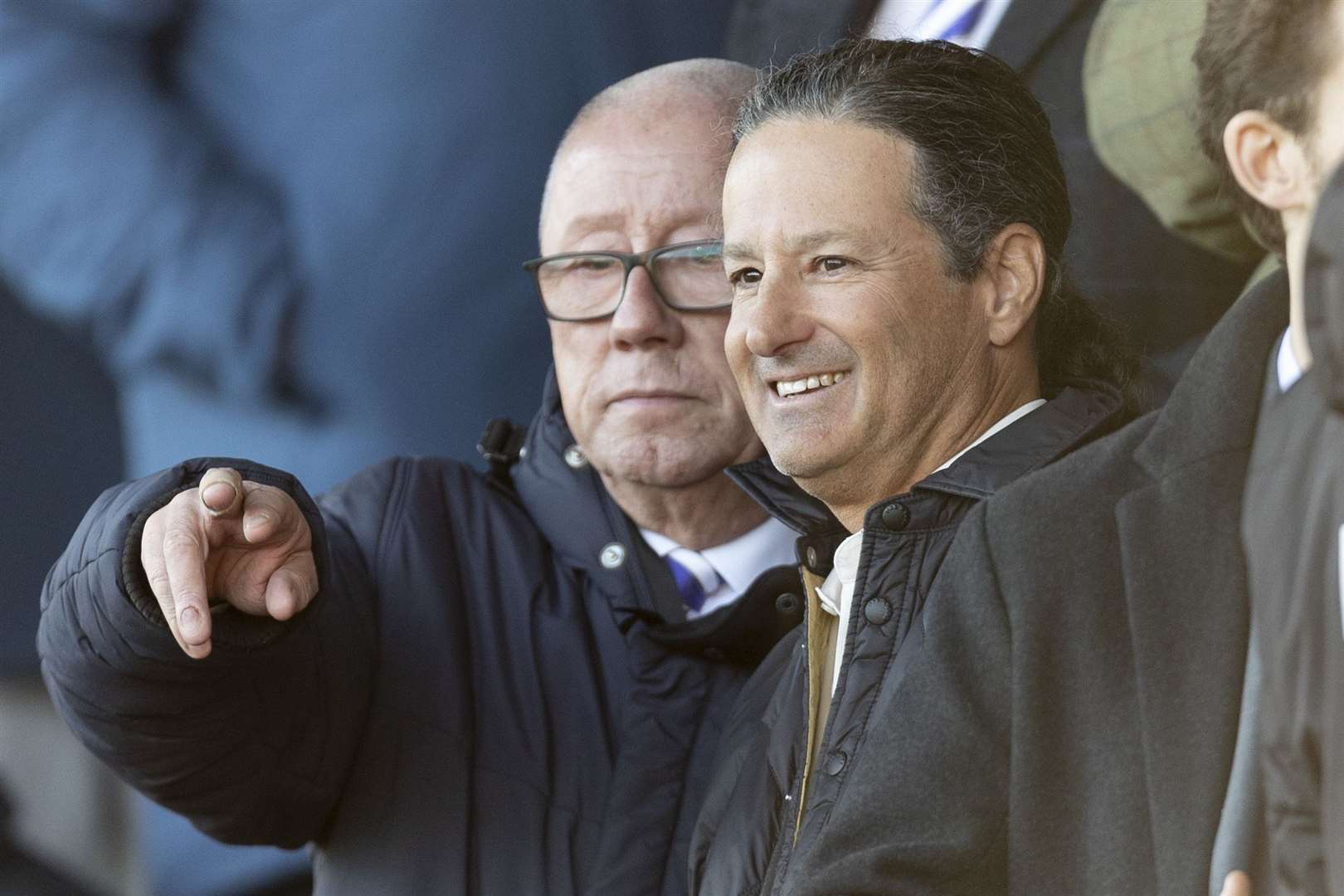 Former Gillingham chairman Paul Scally with new owner Brad Galinson