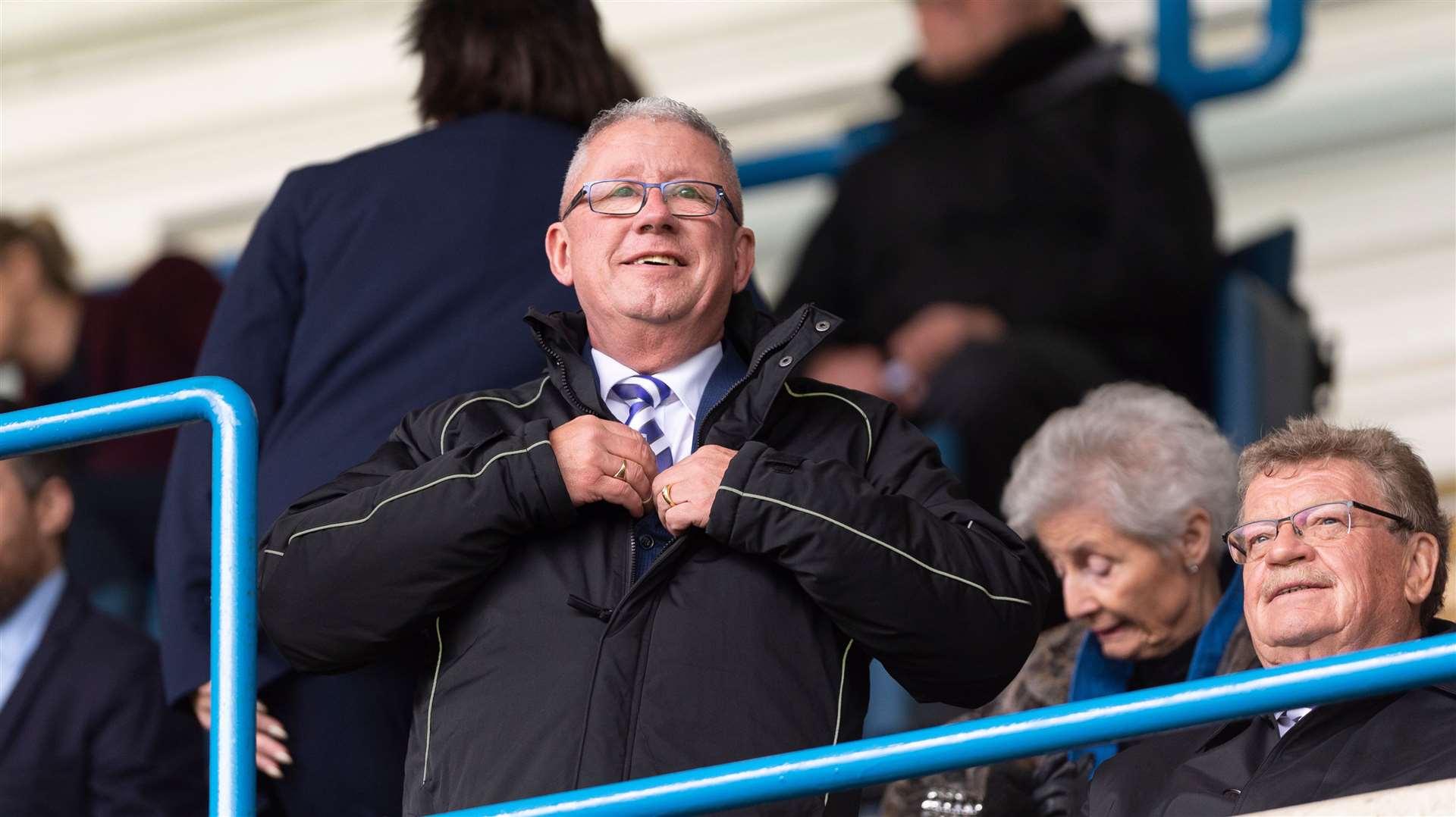 Gillingham chairman Paul Scally in the stands on Saturday Picture: Ady Kerry
