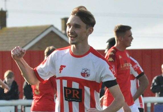 Sheppey’s Jacob Lambert – scored the only goal of the game on Saturday. Picture: Paul Owen Richards