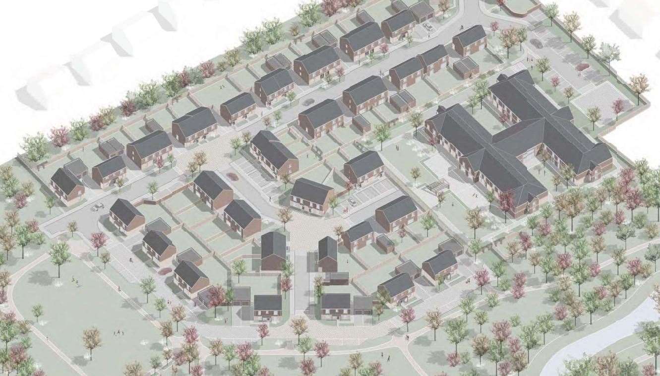 The Sholden development off Vicarage Lane for 48 homes and a new care home. Picture: A2 Architects/Greenlight Development
