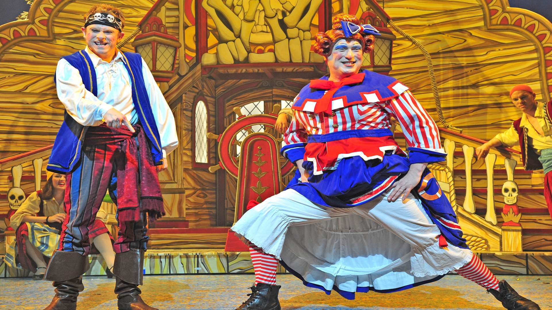 Lloyd Hollett and Ben Roddy get into the panto spirit at the Marlowe