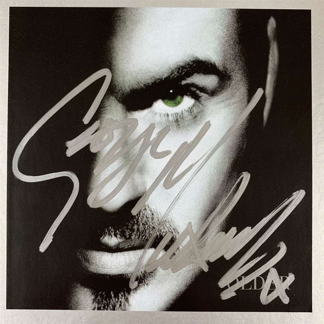 A signed copy of George Michael's Older album. Picture Julian Thomas/EIL.com