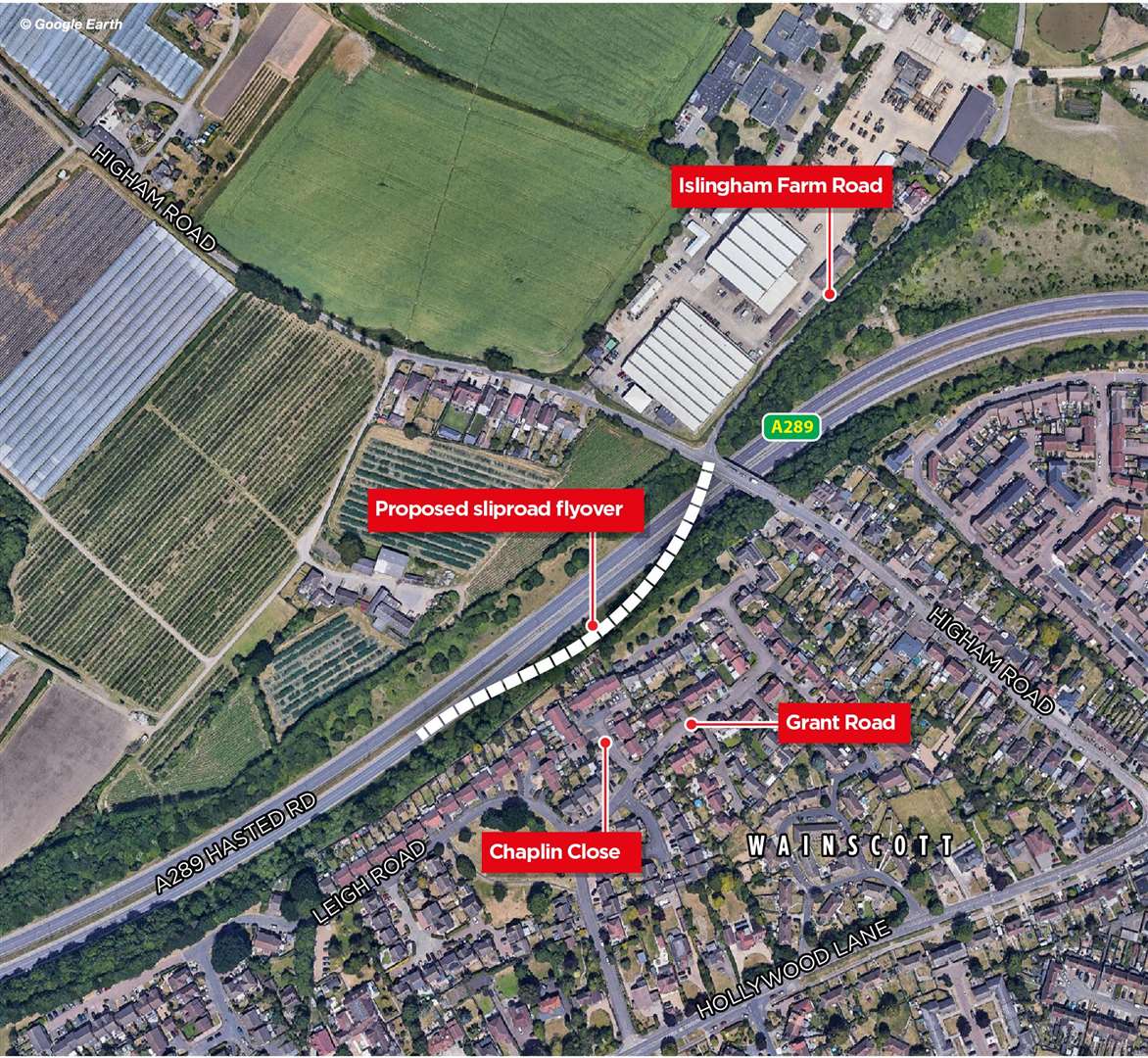 Map showing the proposed flyover, which has now been dumped