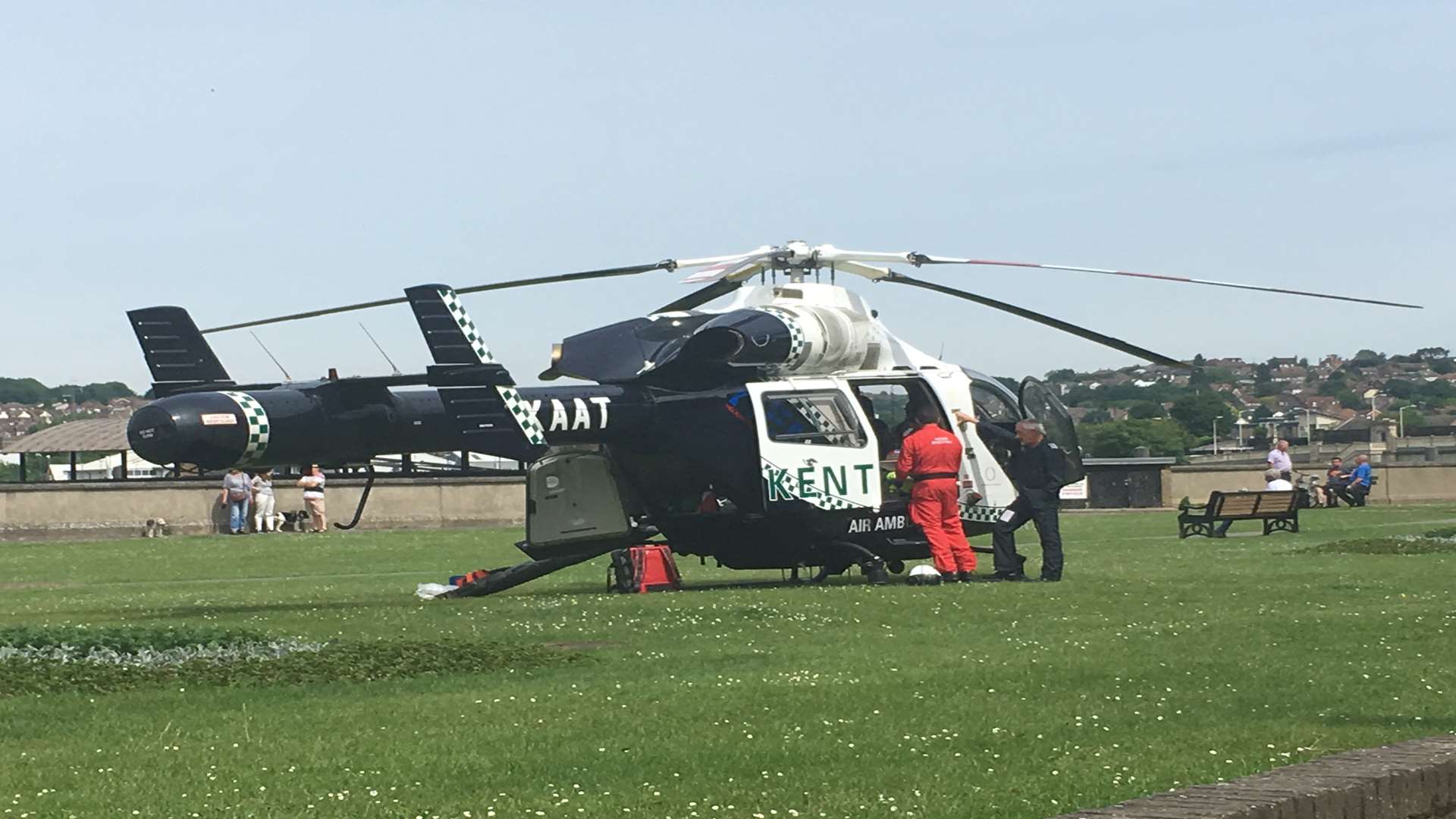The man was airlifted to hospital after the incident