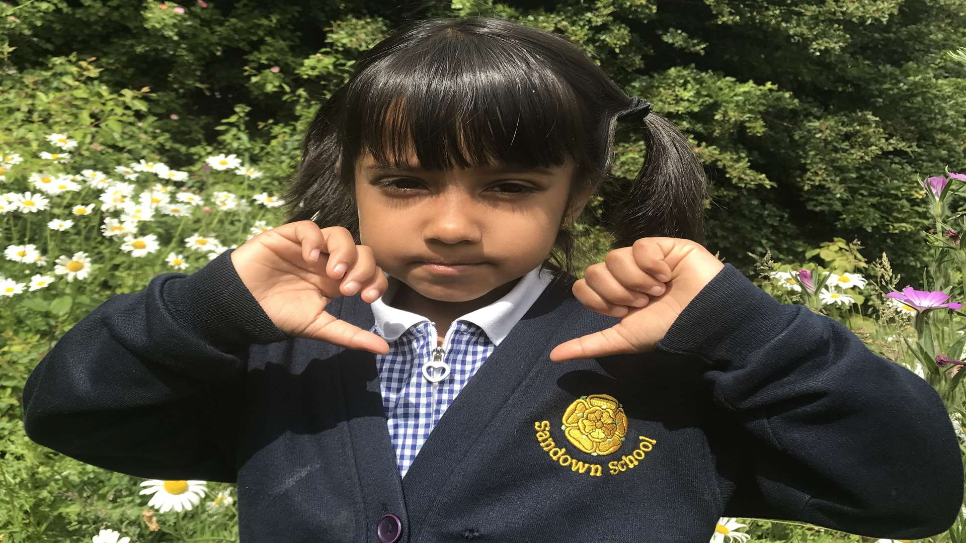 Aarani Shanger, six, is devastated about the vandal attack on her school