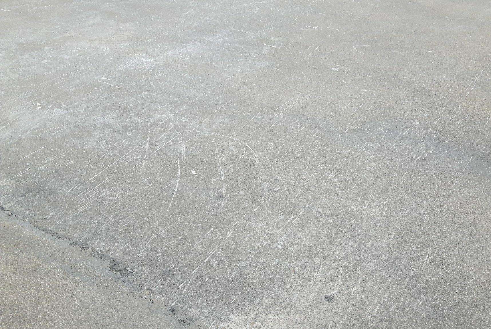 The new surface appears scratched by machinery (3595356)