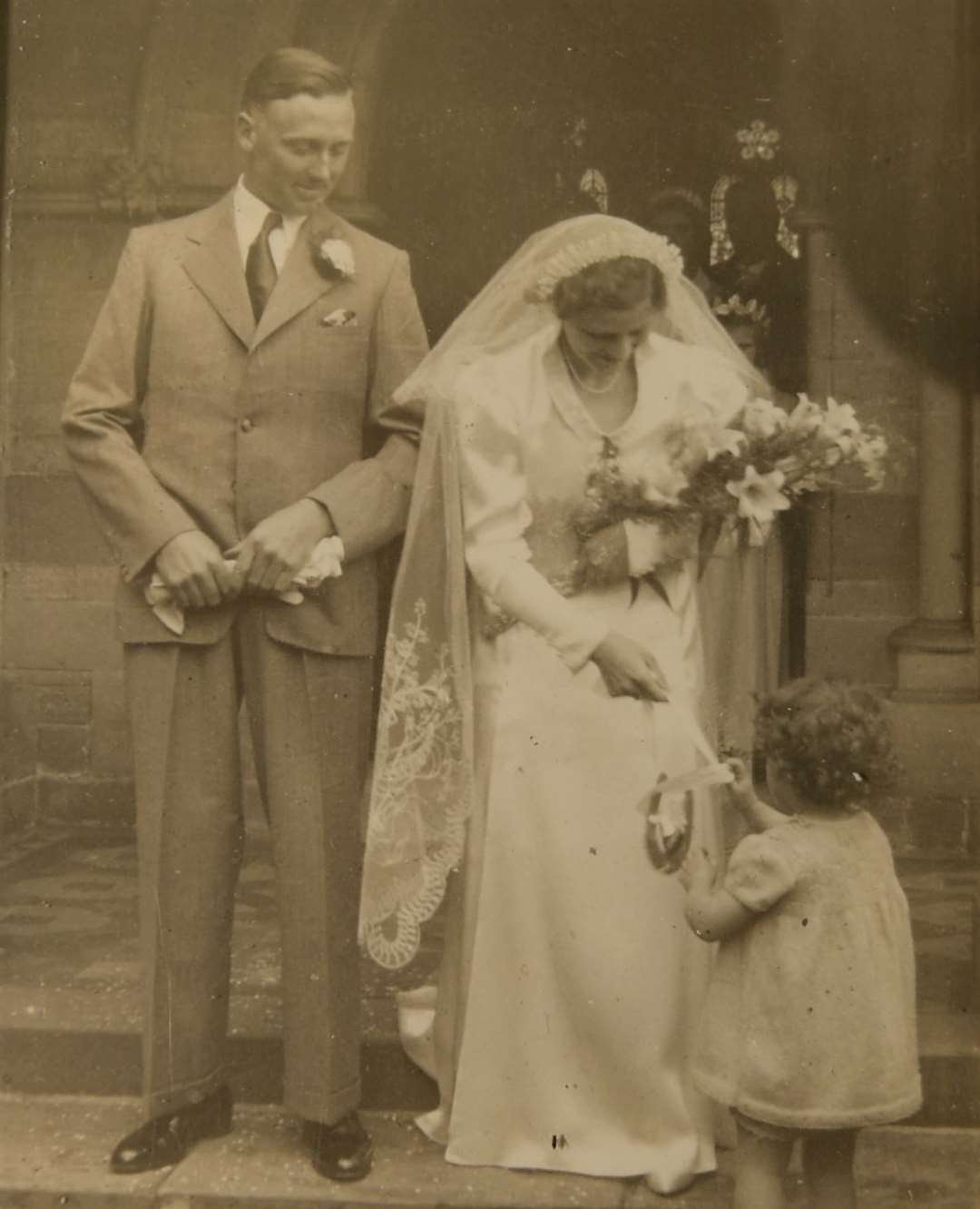 Julia and her husband William Carr on their wedding day, on April 18, 1938