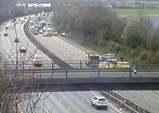 Traffic is being held on the M25. Picture: Highways England (55972826)