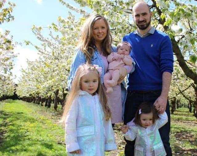 Roz and Adam Sissons, with their daughters Elsie, Hettie and Martha. Pic: Roz Simmons (9958270)