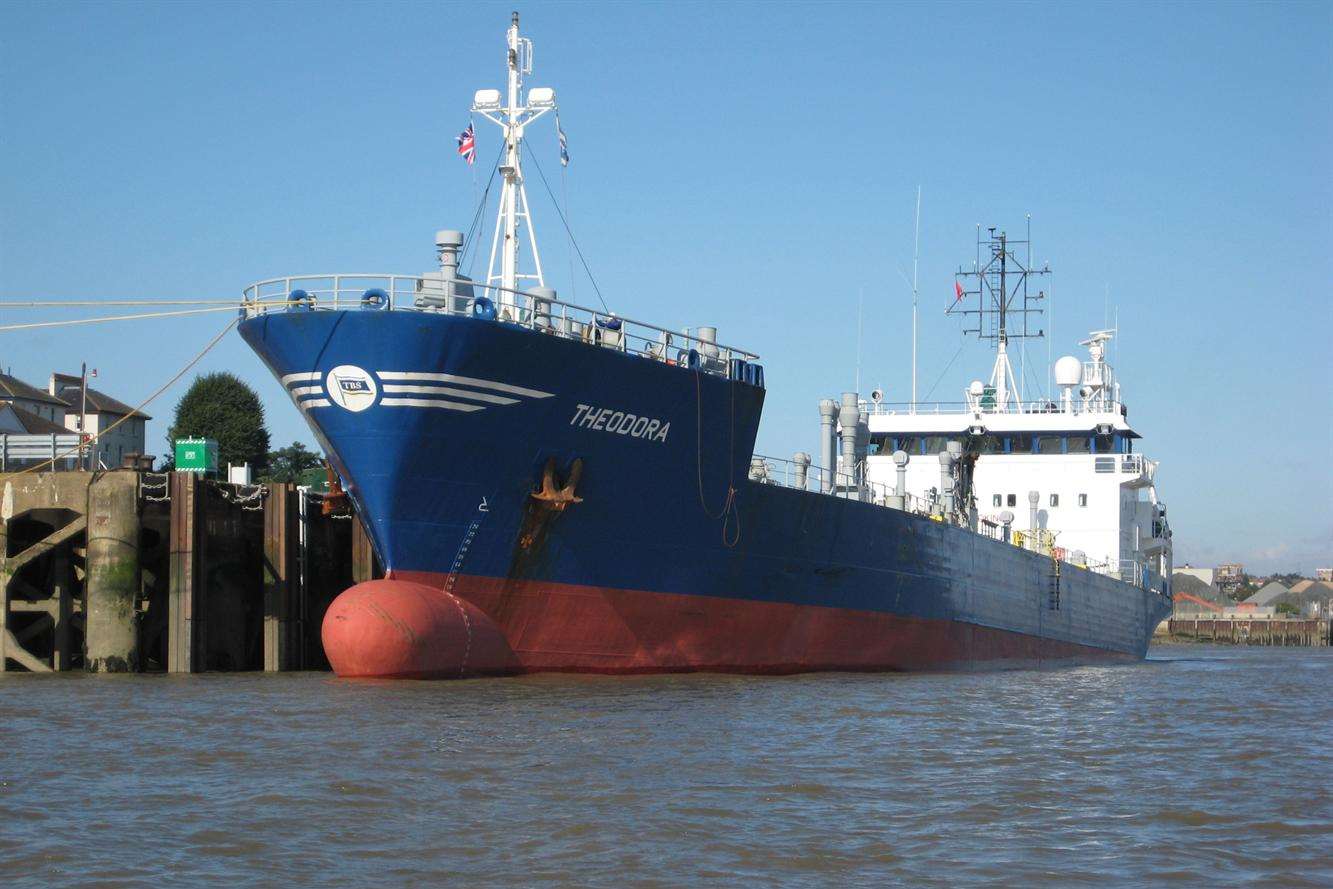 The tanker Theodora was the first visitor to the newly developed docking area in Imperial Wharf.