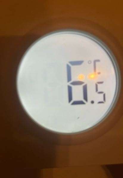 The temperature inside the Faversham house dipped to just 6.5C
