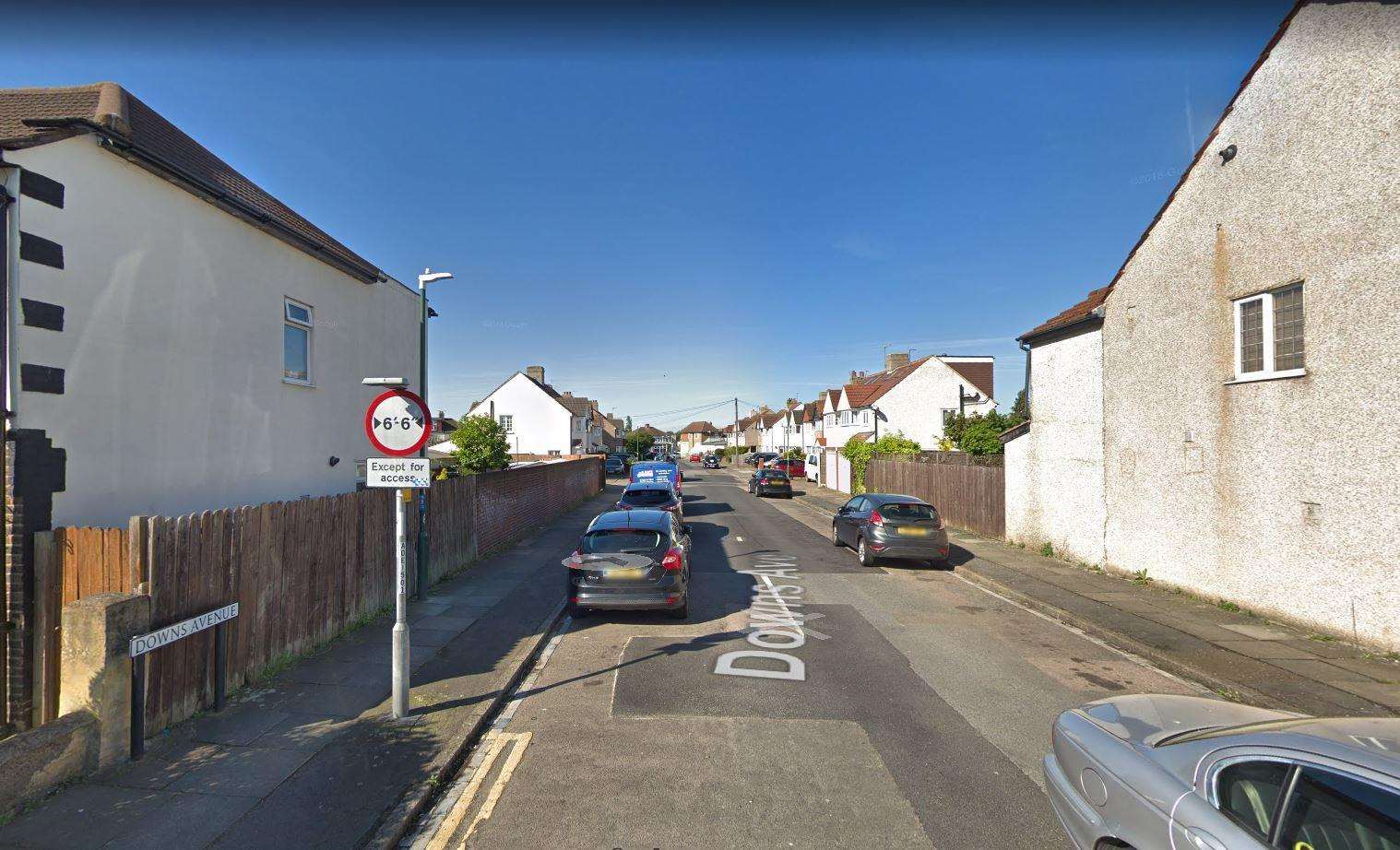 Downs Avenue in Dartford. Picture from Googlemaps (6562096)