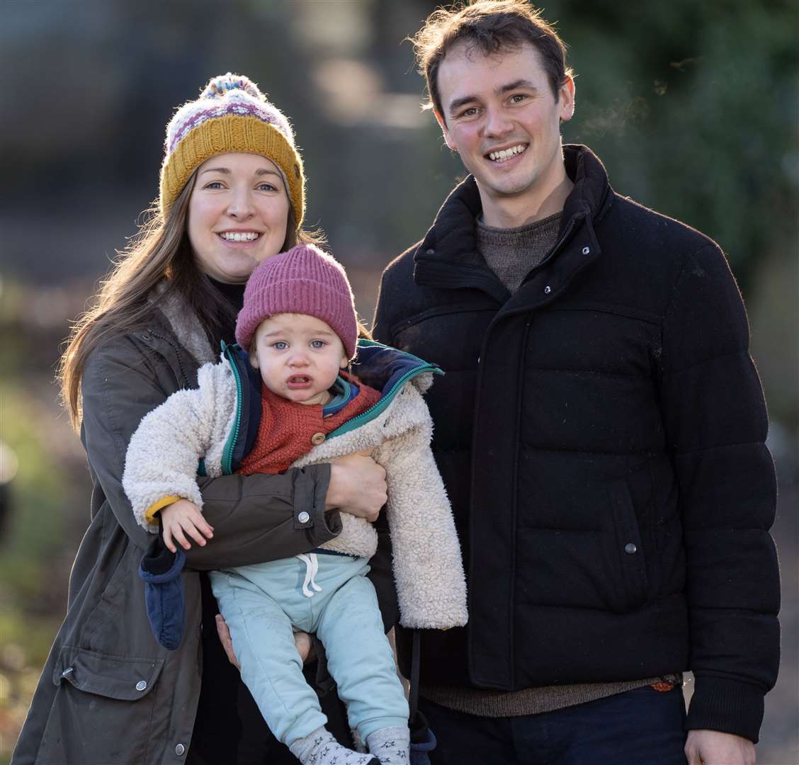 Joanna and Victor Gould, both 34, and son William Gould, 15 months. Picture: SWNS