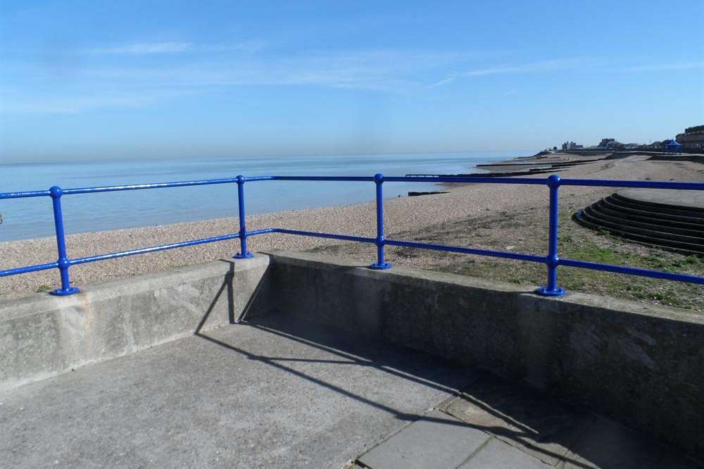 Prisoners have repainted railings along the sea front