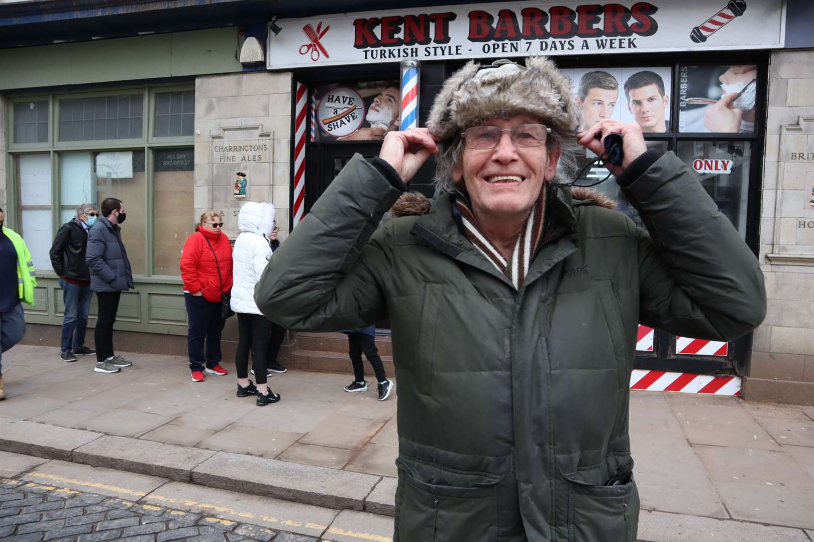 Ray Featherstone outside Kent Barbers in Sheerness