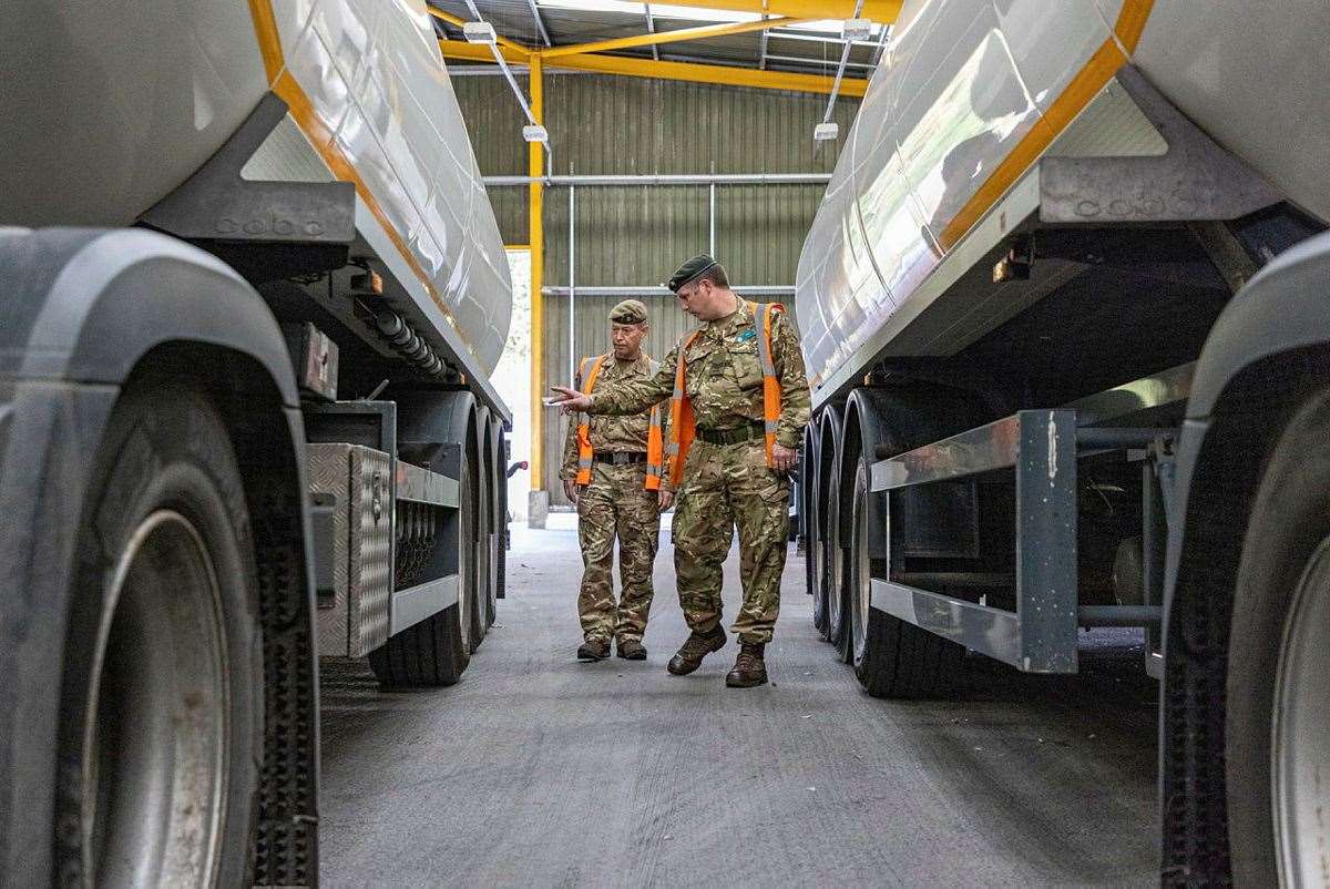 Soldiers are given tanker instruction at the Defence School of Transport in East Riding, Yorkshire Picture: MOD
