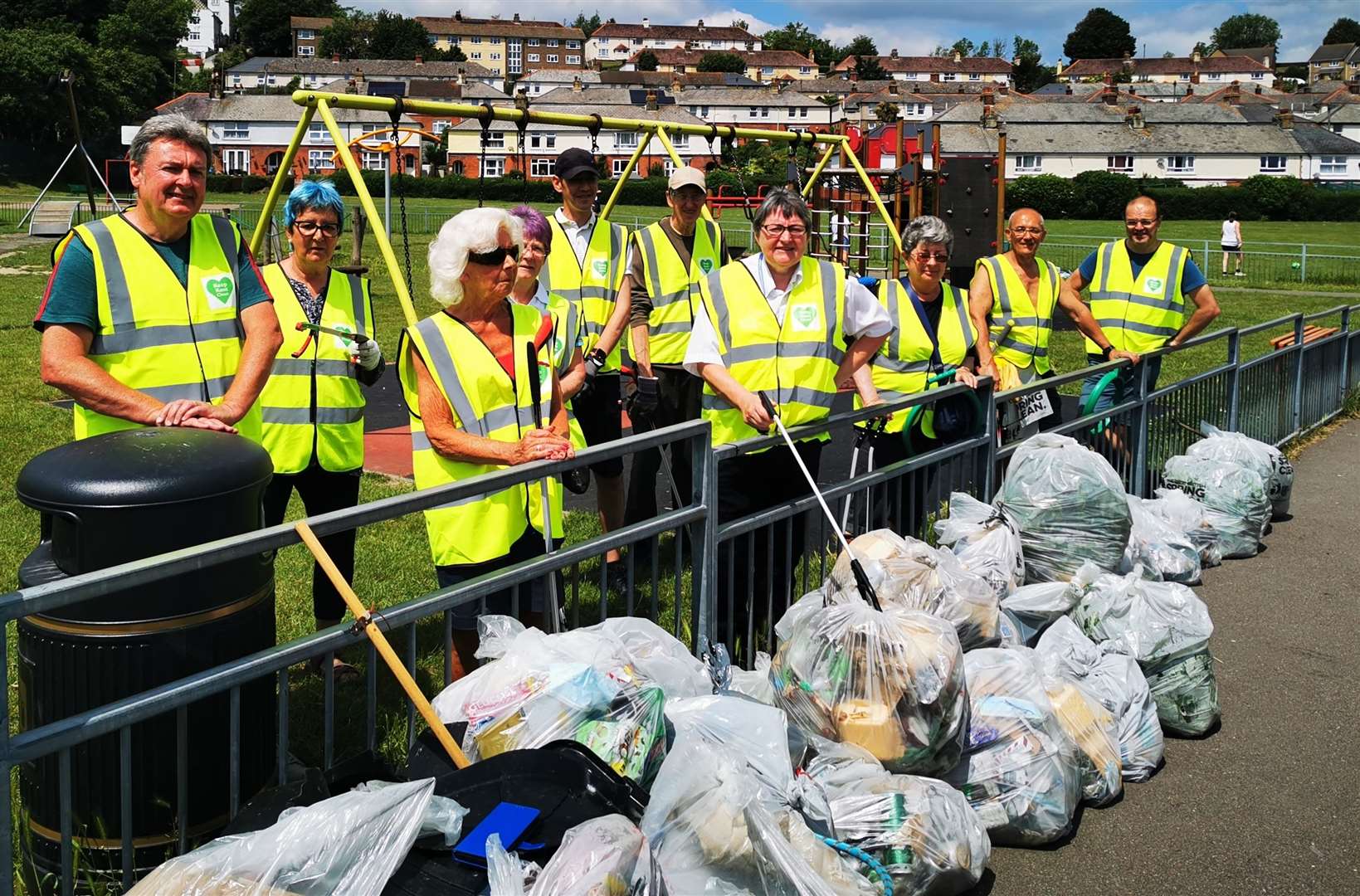 The volunteers with the rubbish they collected at Tower Hamlets. Picture taken by Alison Beaumont
