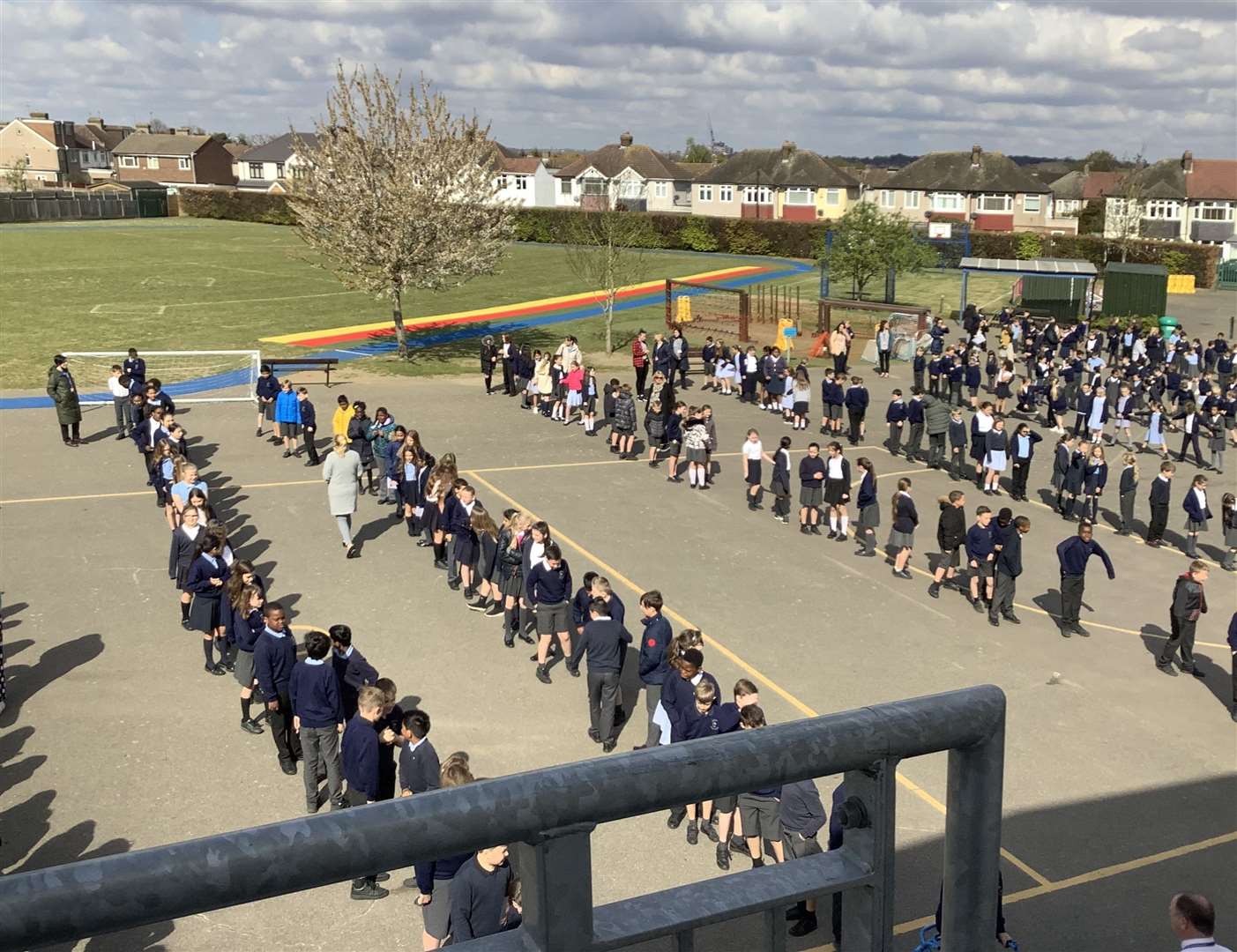 Students at Wentworth Primary School in Dartford came together for a "flash mob-style" dance to mark International Dance Day