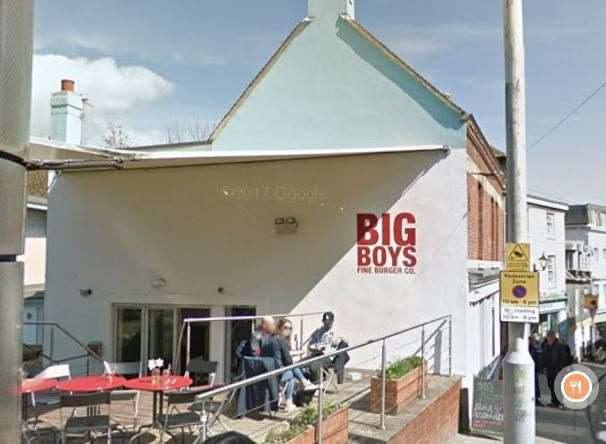 The Big Boys Fine Burger Co in the Old High Street, in Folkestone. Picture: Google Maps