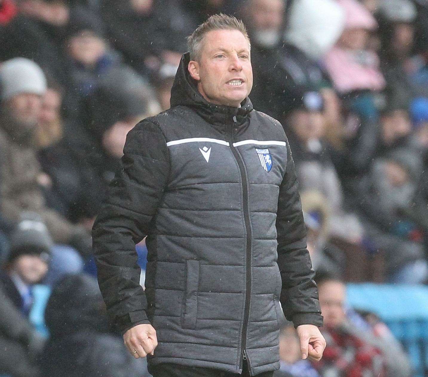 Gillingham manager Neil Harris watches on during their 2-0 defeat to Plymouth on Saturday. Picture: KPI