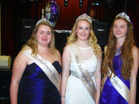 The new Miss Sittingbourne 2013 is Heidi Knight, 16, (centre). She is pictured with her two princesses Shaunie Jarrett, 17 (left) and Hannah Bradford, 18 (right).