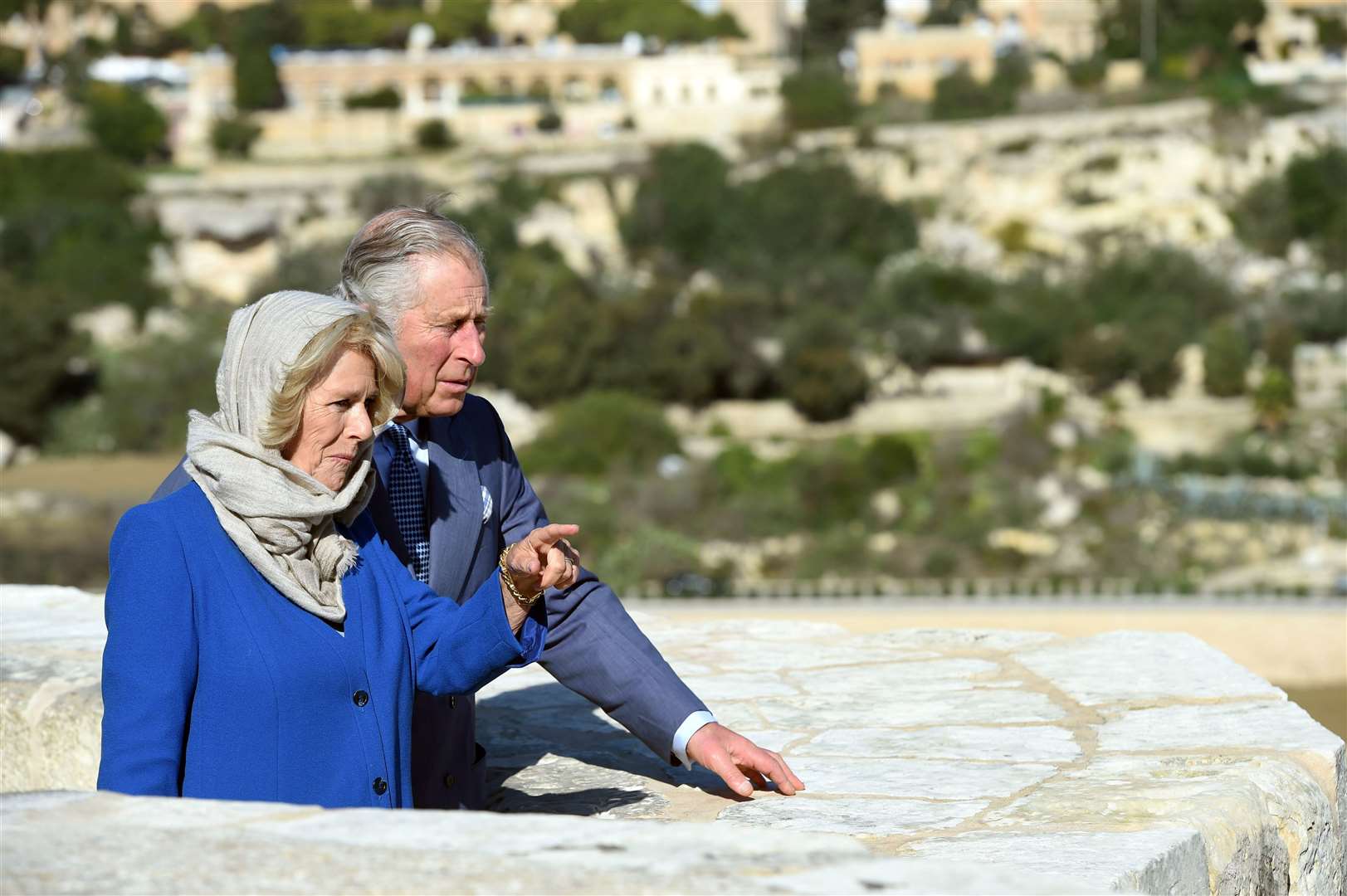 Charles and Camilla taking a walking tour of the old town of Mdina in central Malta in 2015 (Tim Rooke/PA)