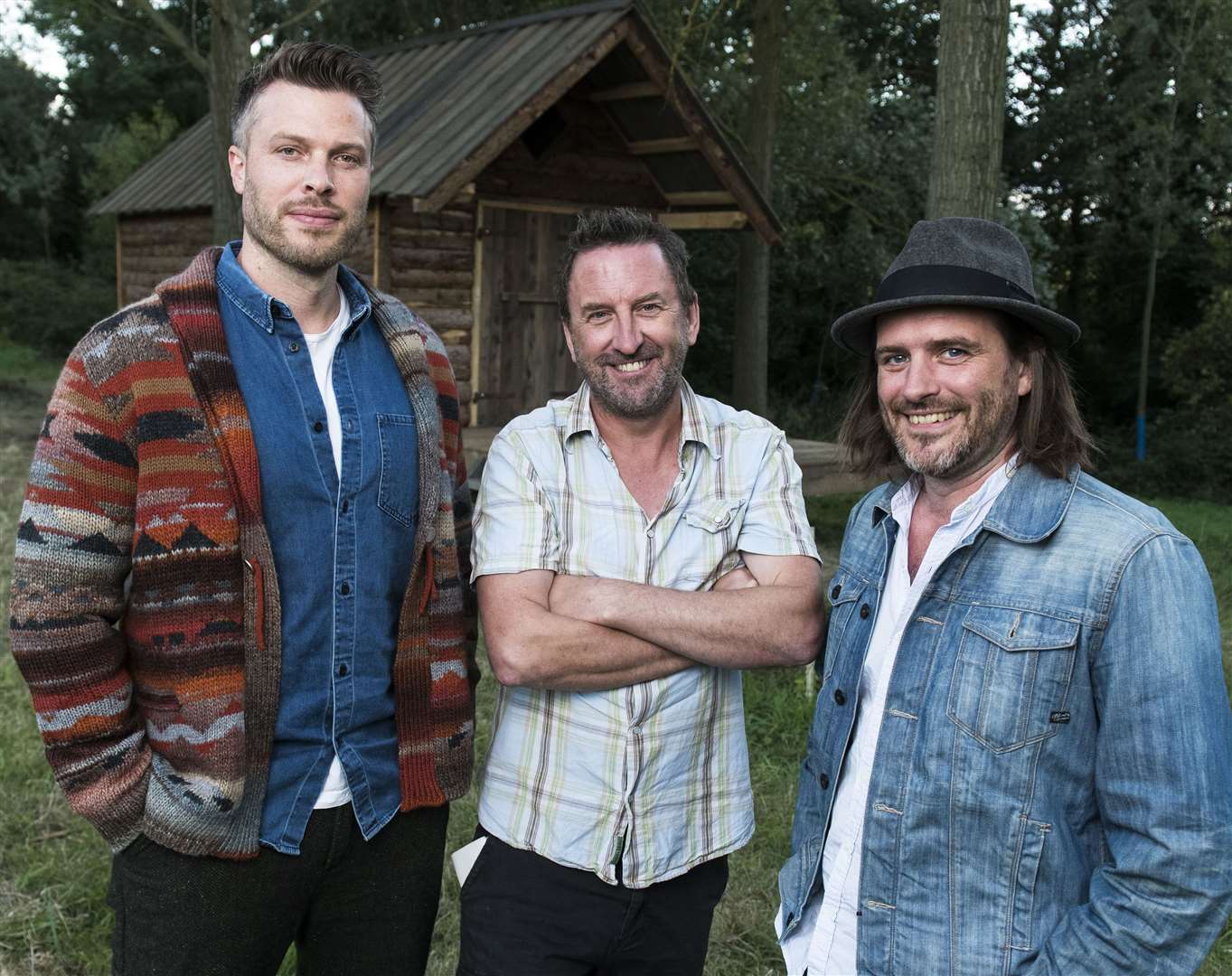Familiar faces Rick Edwards and Lee Mack, as well as master crafstman William Hardie, star in The Chop Picture: CHRIS LOBINA/ Sky History