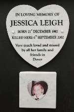 A memorial to Jessica in Bridge Street, Dover, where the tragedy occurred. Picture: MATT McARDLE