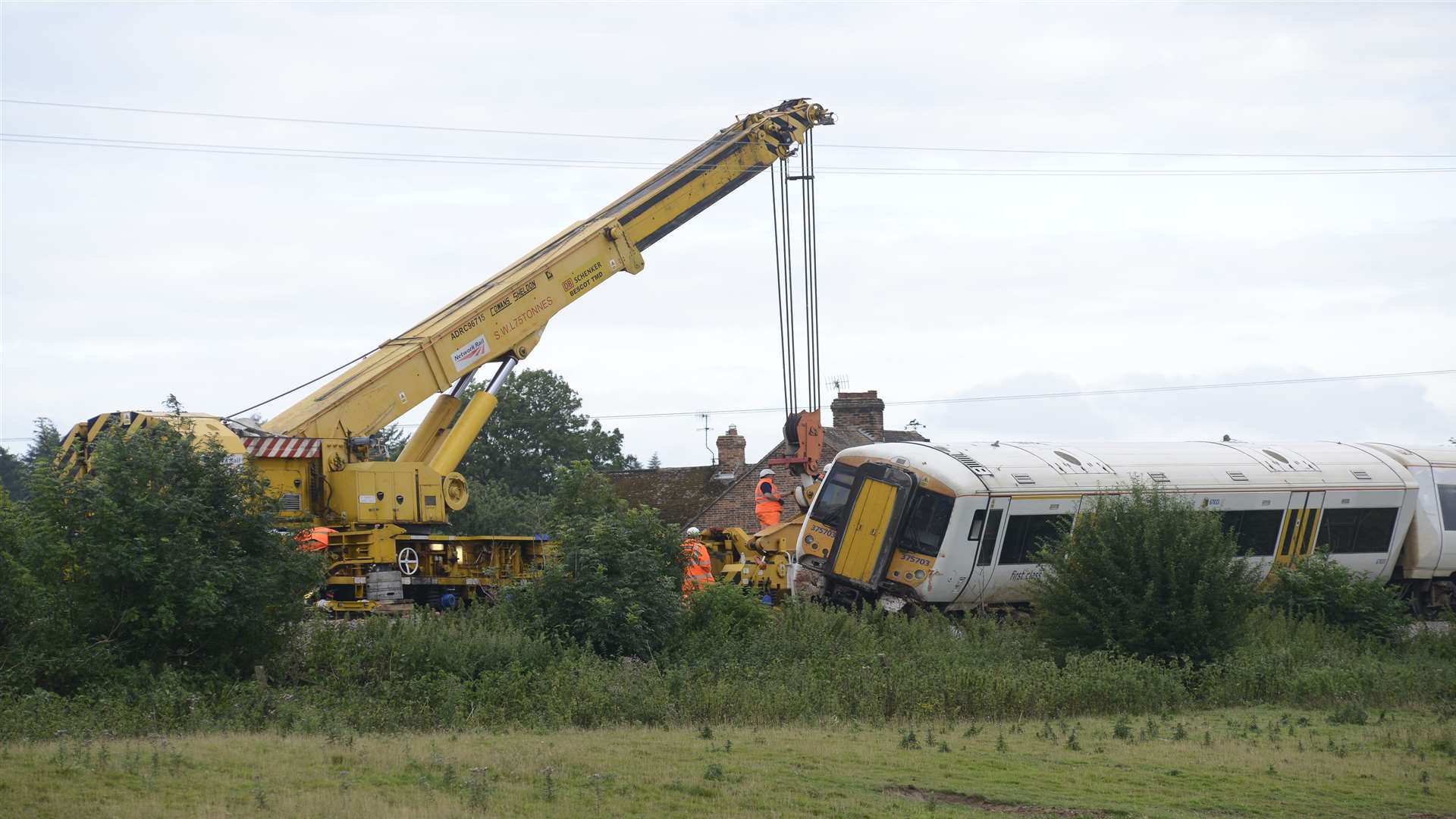 The crane was drafted in after the derailment