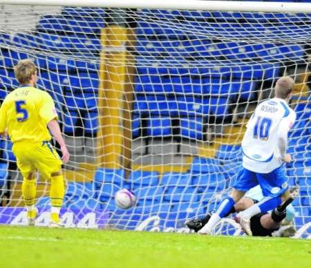 Andy Bishop sets Bury on their way with the opening goal early on. Picture: Matthew Reading