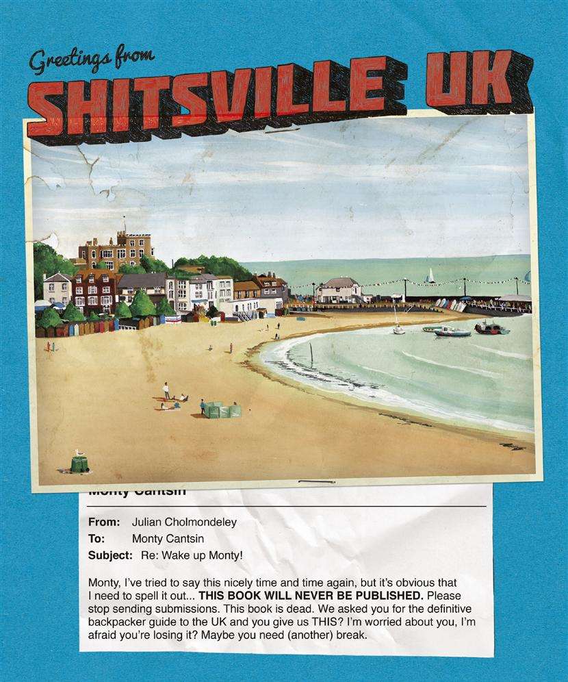 The cover of Sh*tsville UK. Viking Bay appears on the front cover, but there is no mention of Broadstairs or the beach inside.
