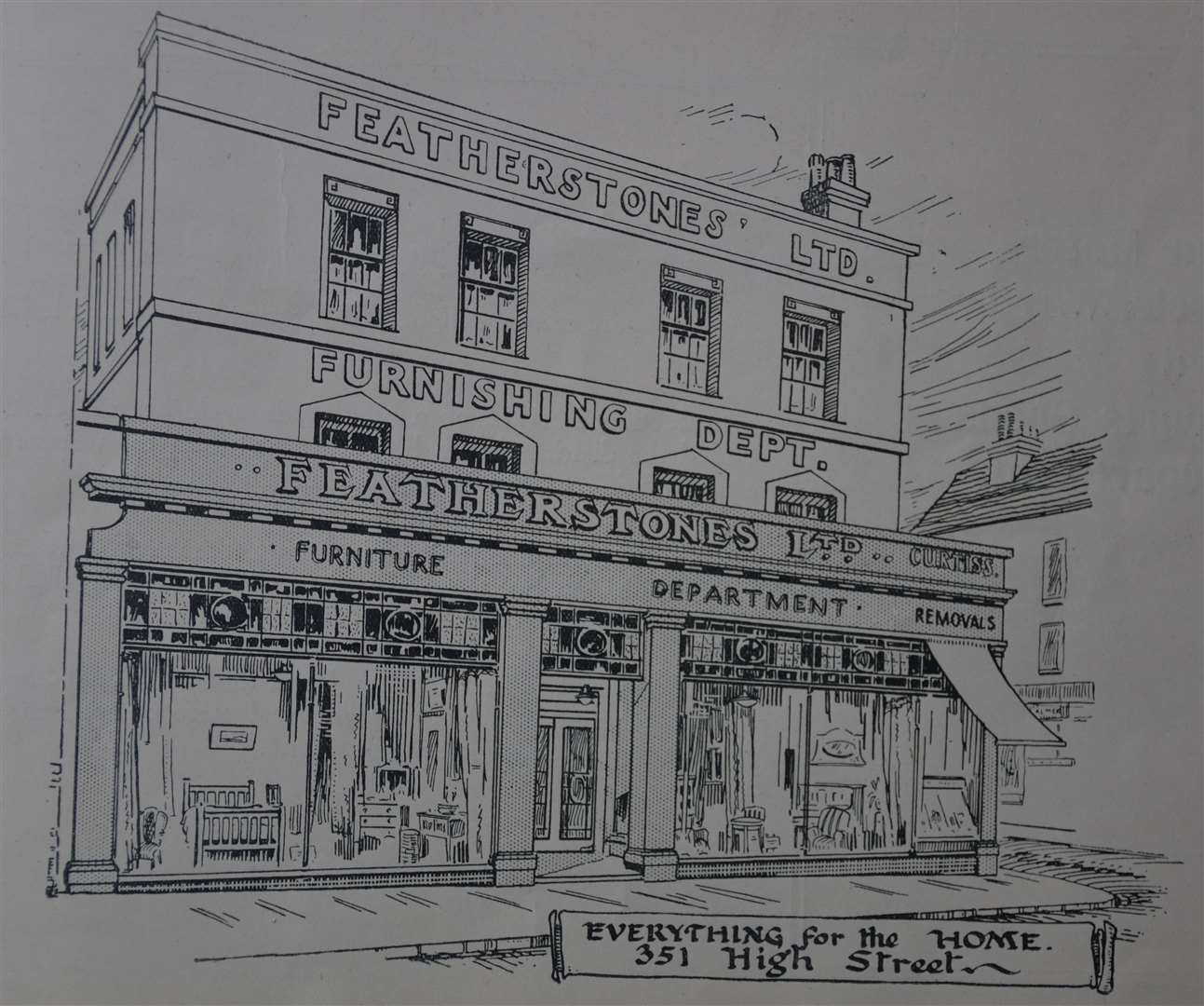 A drawing of what Featherstones used to look like in 1928. Photo: Sheila Featherstone