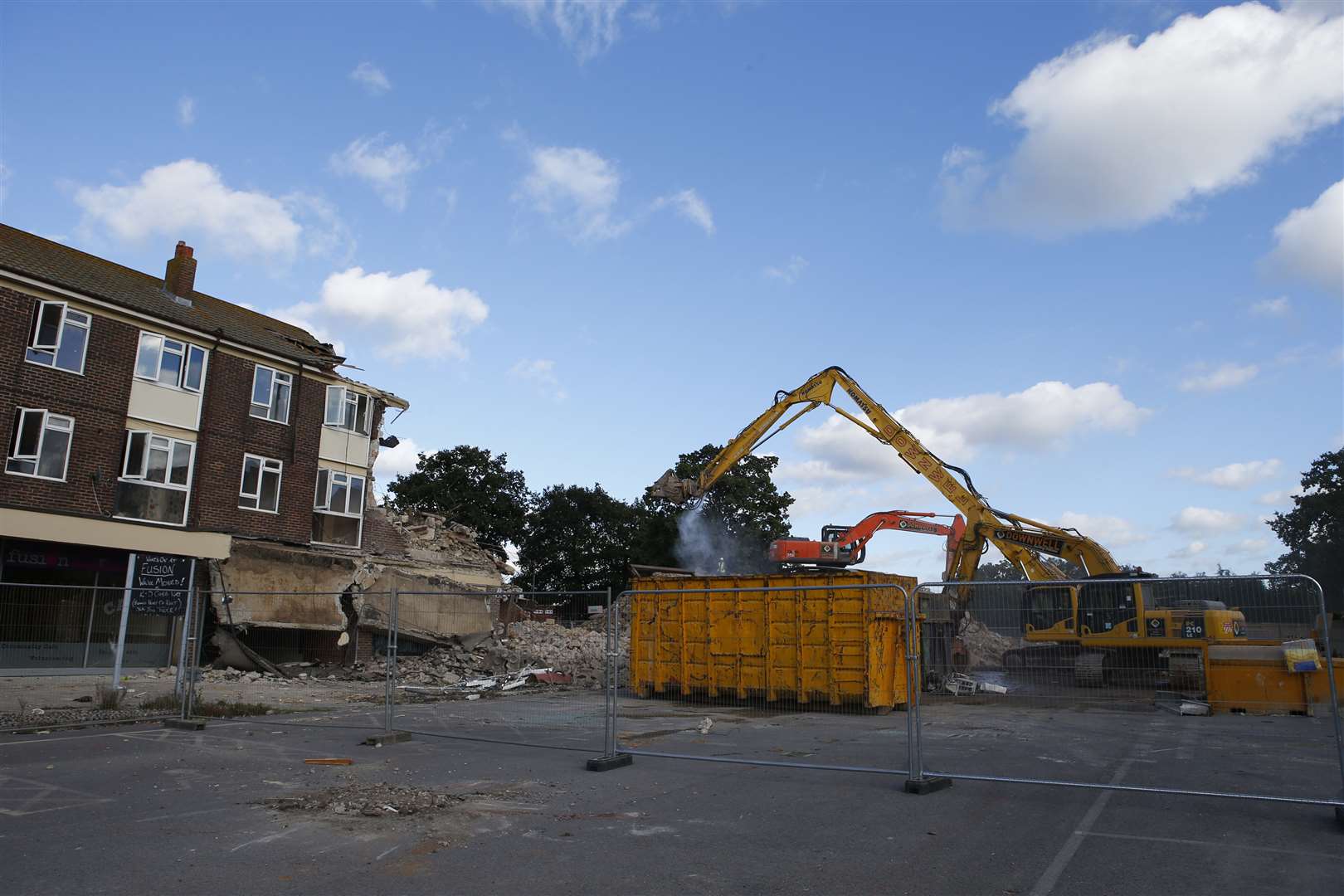 Demolition work at Wallis Fields