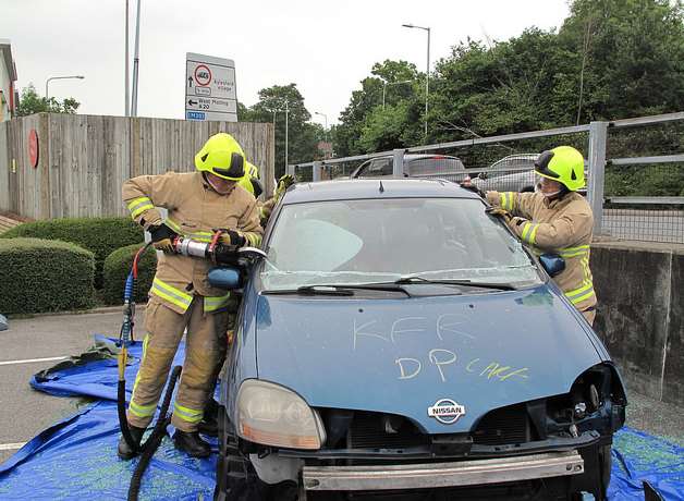 Firefighters use specialist cutting equipment. Stock image: Kent Fire and Rescue