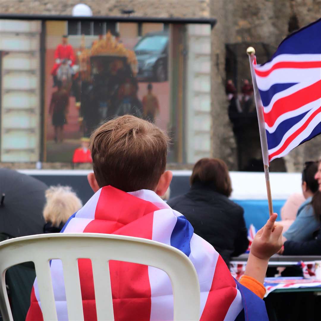People gathered to watch King Charles III’s coronation at the weekend. Picture: Rachel Evans