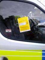 The parking ticket issued to a police vehicle in the Trinity Place car park in Sheerness