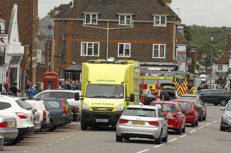 The emergency response at the West Malling Tory office. Picture: Martin Apps