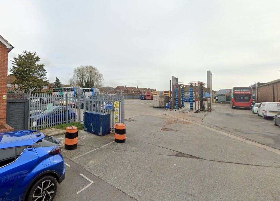 Stagecoach is set to shut its bus depot in Kent Road, Cheriton, Folkestone. Picture: Google Street View