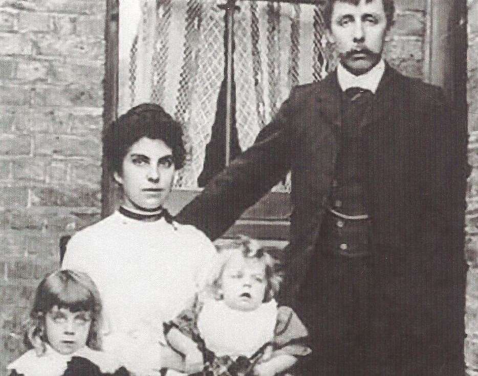 The Goldsmith family at their Strood home several years before making the journey - Frank Jnr far left