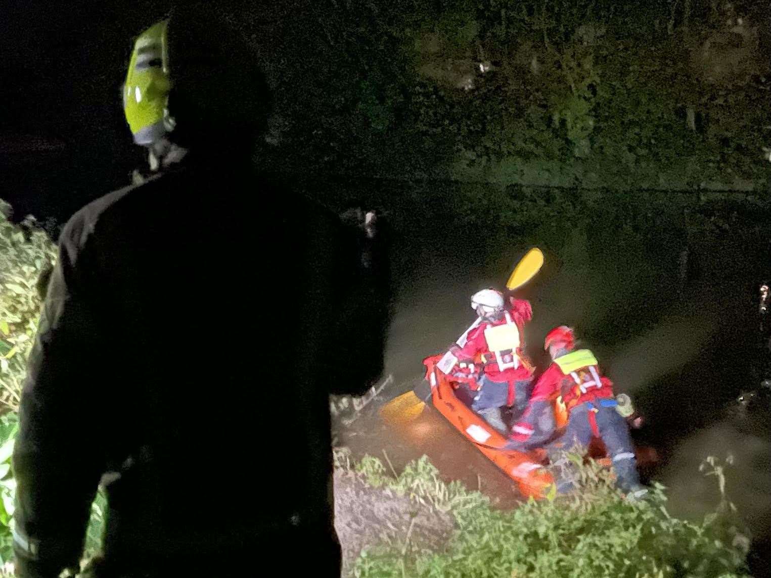 Fire crews rescue man from River Medway in Maidstone. Picture: Ian Chadwick