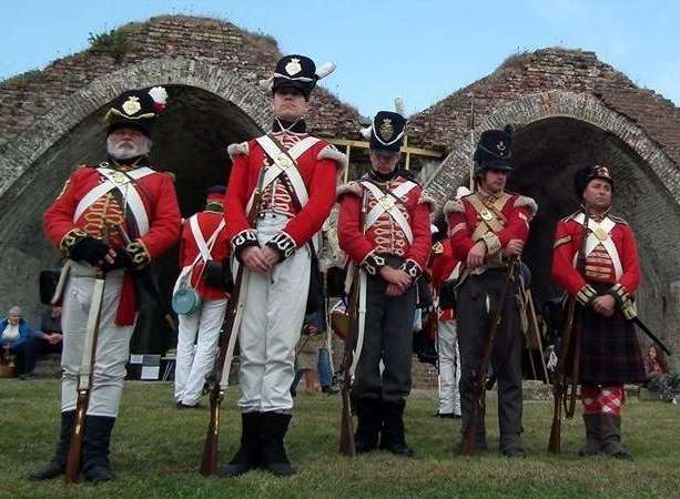 The first foot guards at the Redoubt