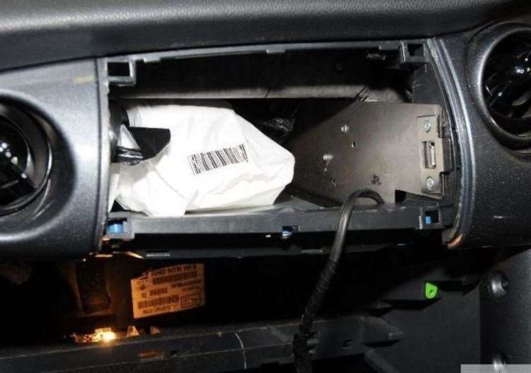 Wheatley had a secret compartment in his car where the passenger airbag should have been stored (12306152)