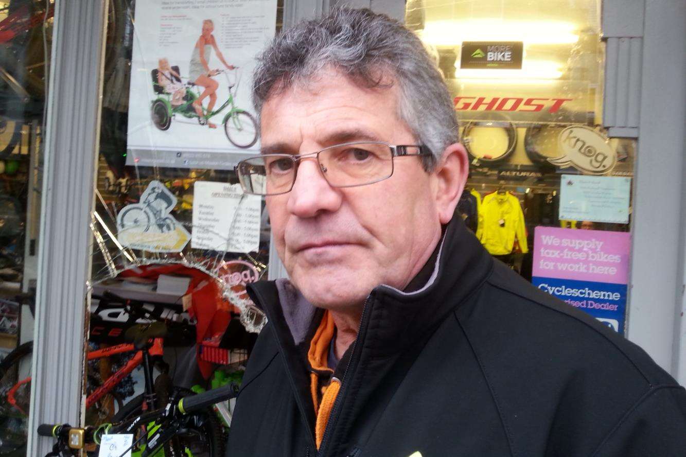 Shop manager Howard Bailey outside The Bike Warehouse in Mortimer Street