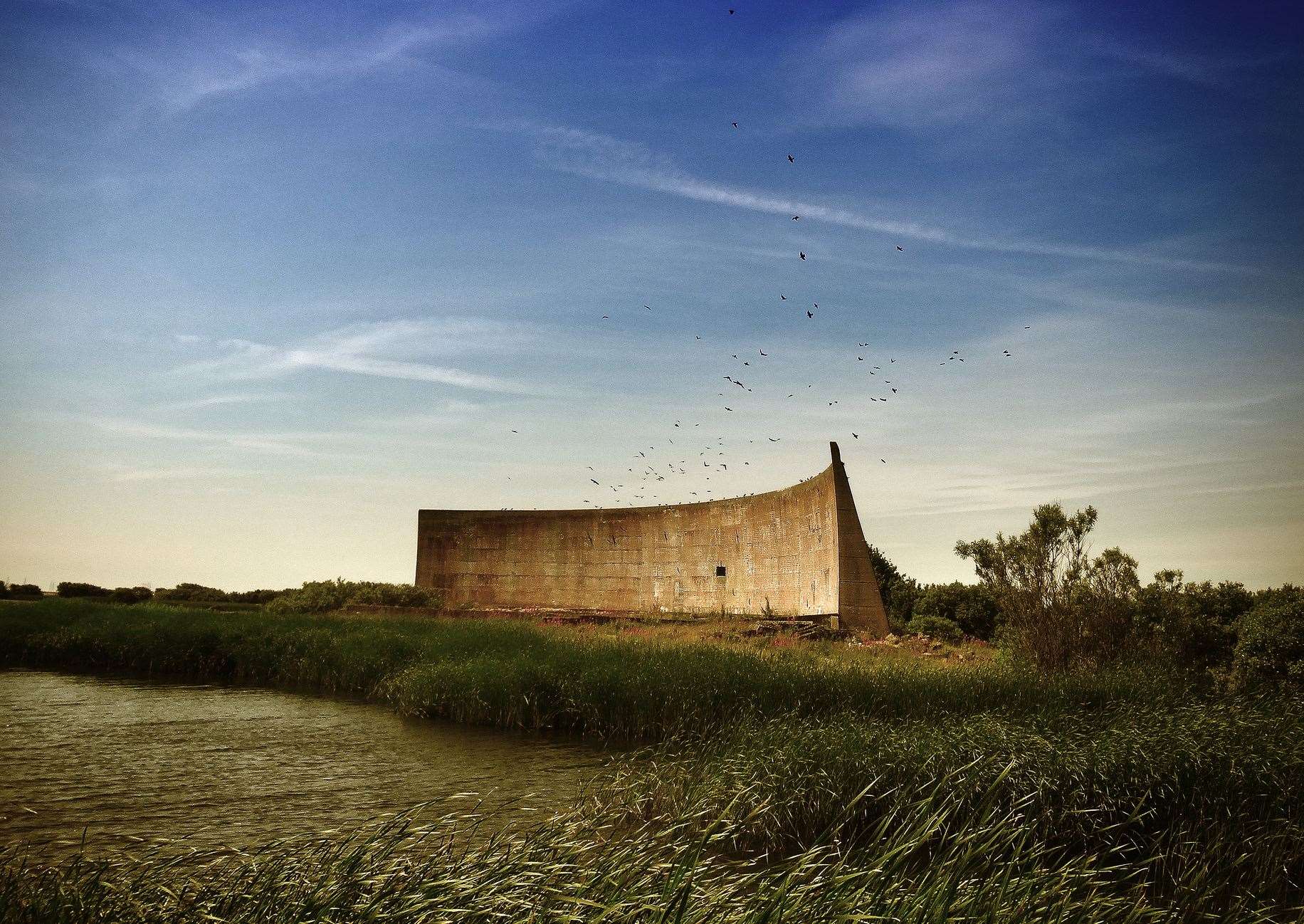 The sound mirrors, or 'listening ears', where filming took place