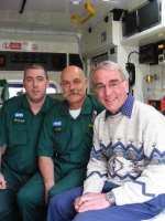 Graham Coomber with life-saving paramedics Des Lacey and Martin Pitchers