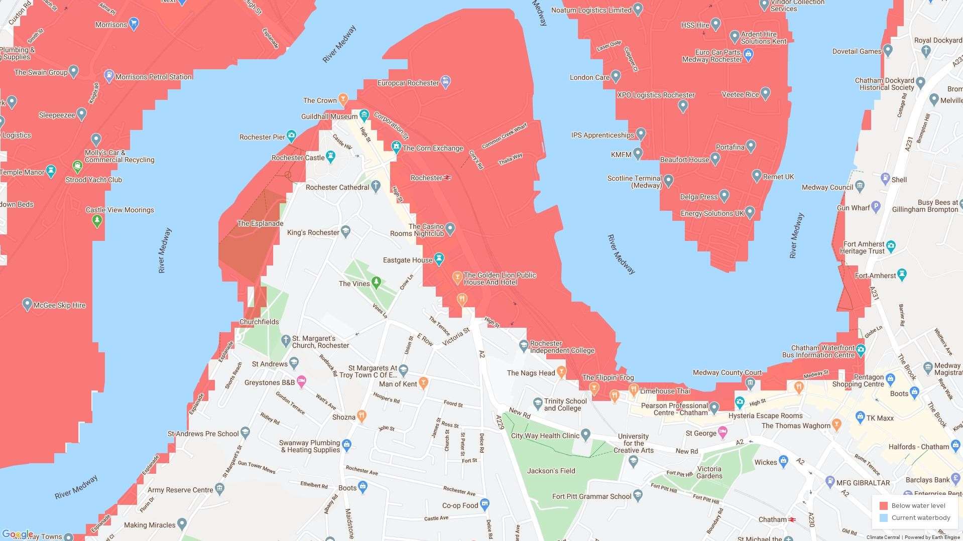 How Rochester could look by 2050. Picture: Climate Central