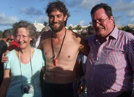 Rob Loder-Symonds with his parents Roddy and Caroline. PICTURE: Michael Davies