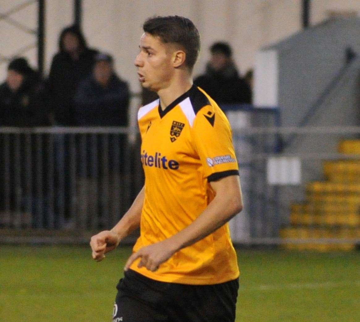 Maidstone striker Jake Embery came off the bench at Hampton last weekend Picture: Steve Terrell